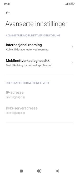 Velg Internasjonal roaming
