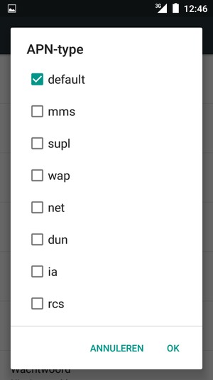 Vink het selectievakje default aan en selecteer OK