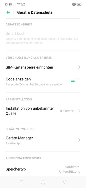 Wählen Sie SIM-Kartensperre einrichten