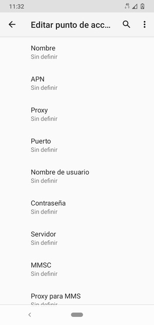 Introduzca la información de Internet