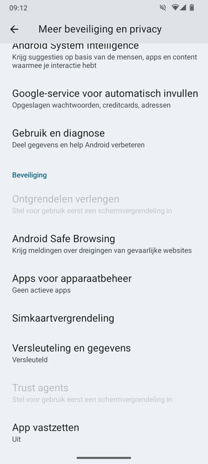 Scroll naar en selecteer Simkaartvergrendeling