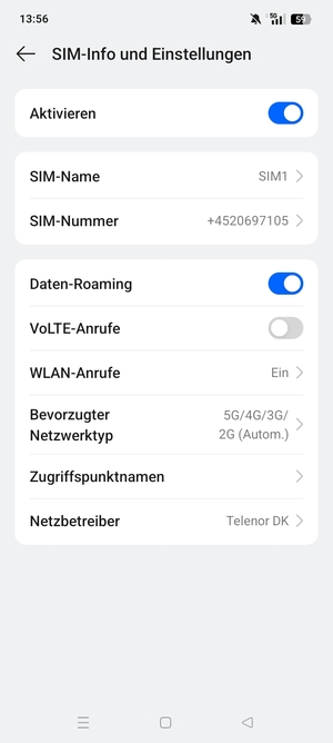 Schalten Sie Daten-Roaming an oder aus
