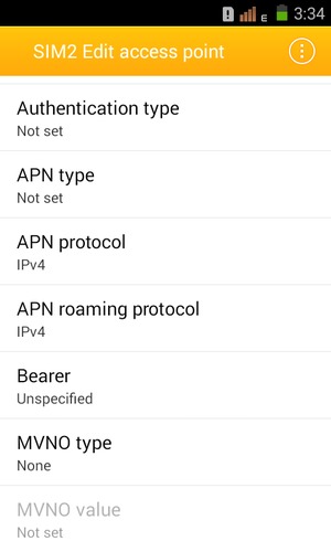 Scroll down and select APN type