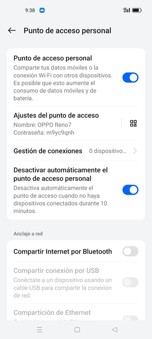 El teléfono ha sido configurado para su uso como módem