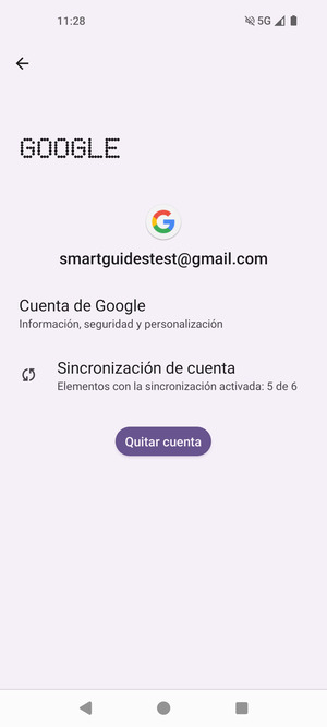 Seleccione Sincronización de cuenta