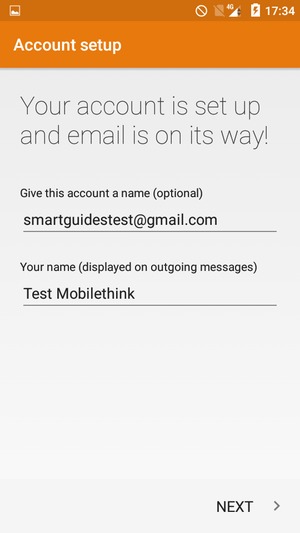 Give your account a name and enter your name. Select NEXT
