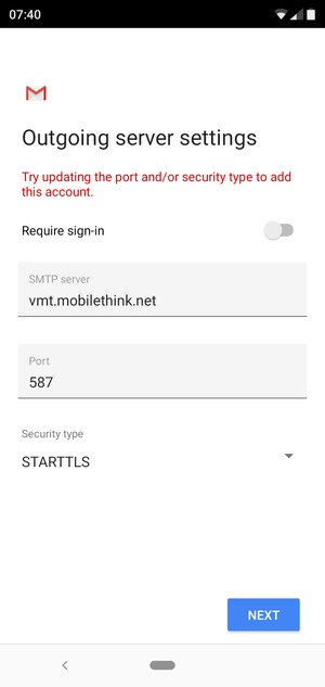 Select Security type