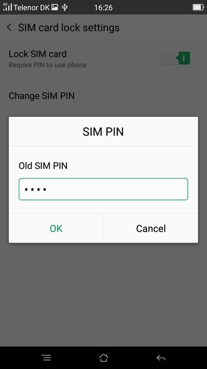 Enter your Old SIM PIN and select OK