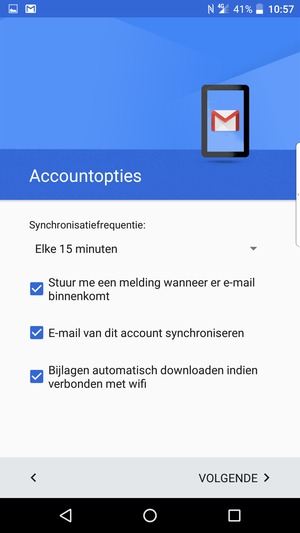 Selecteer VOLGENDE