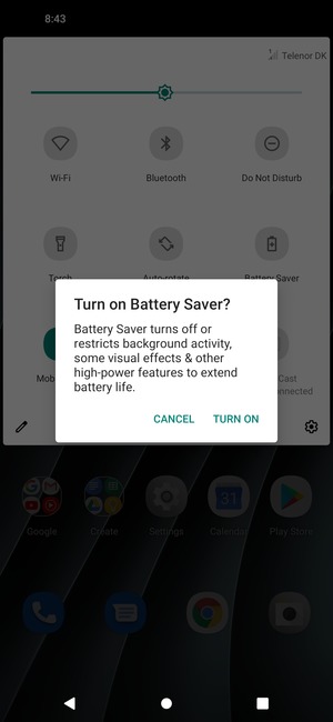 Select TURN ON