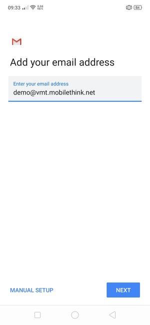 Enter your Email address and select NEXT