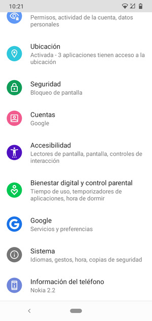 Desplácese y seleccione Sistema