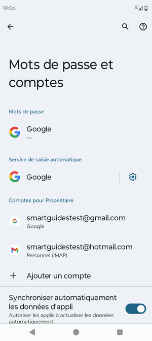 Sélectionnez votre compte Google