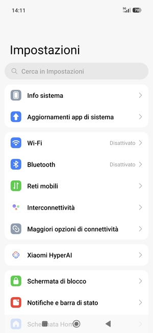 Seleziona Reti mobili