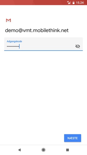 Indtast din adgangskode og vælg NÆSTE