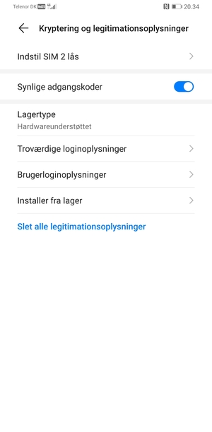 Vælg Indstil SIM lås