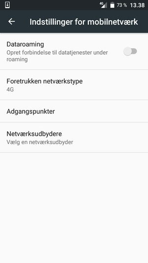 For at skifte netværk, hvis der opstår netværksproblemer, vælg Netværksudbydere