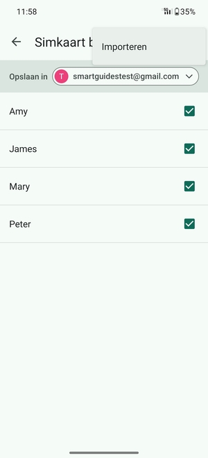 Selecteer Importeren