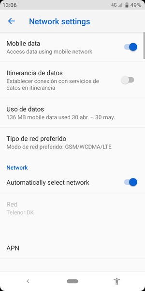 Seleccione Tipo de red preferido