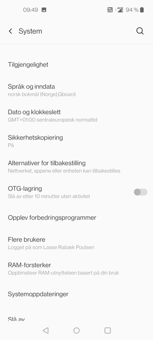 Velg Systemoppdateringer