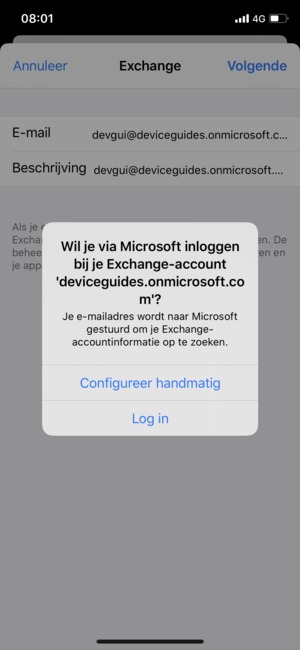 Selecteer Configureer handmatig