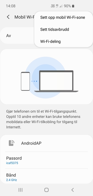 Velg Sett opp mobil Wi-Fi-sone