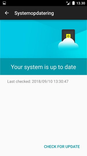 Hvis din telefon er opdateret, vil du se følgende skærmbillede.
