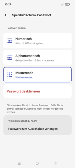 Ihr Handy ist jetzt mit einer Bildschirmsperre gesichert