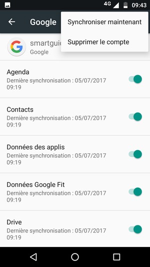 Sélectionnez Synchroniser maintenant