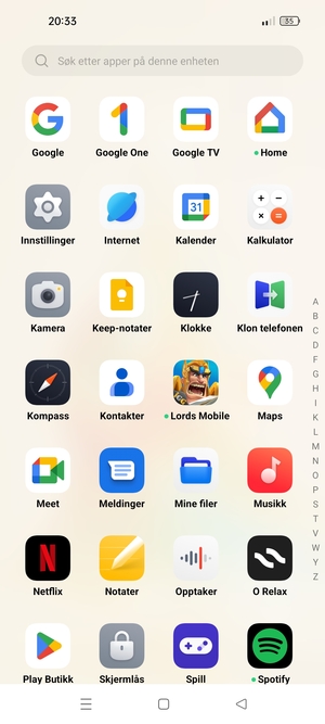 Bla til og velg Kontakter