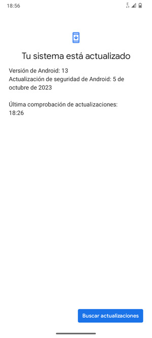 Si su teléfono está actualizado, verá la siguiente pantalla