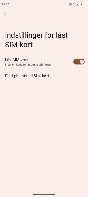 Vælg Skift pinkode til SIM-kort