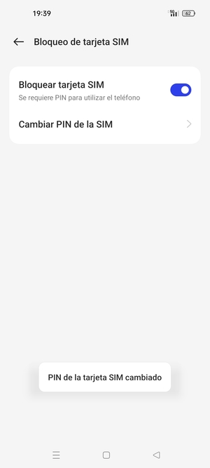 Su PIN de la tarjeta SIM ha sido cambiado