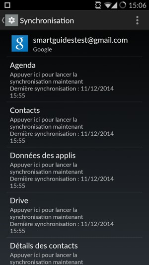 Sélectionnez le bouton du Menu