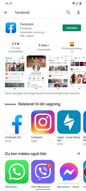 Vælg appen