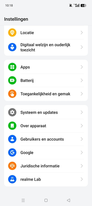 Scroll naar en selecteer Systeem en updates