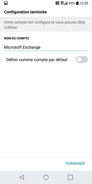Donnez un nom à votre compte et sélectionnez TERMINER