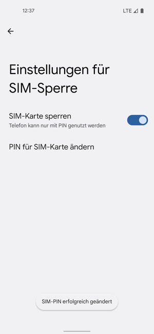 Ihre PIN für SIM-Karte wurde geändert