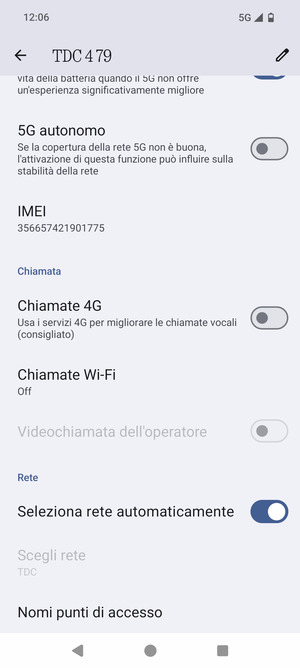 Per modificare la rete, in presenza di problemi, disattiva Seleziona rete automaticamente