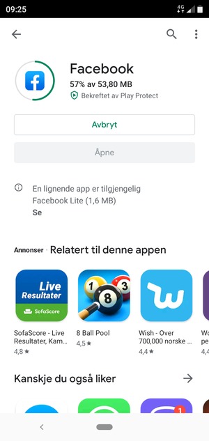 Vent til installasjonen er ferdig