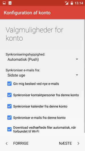 Vælg NÆSTE