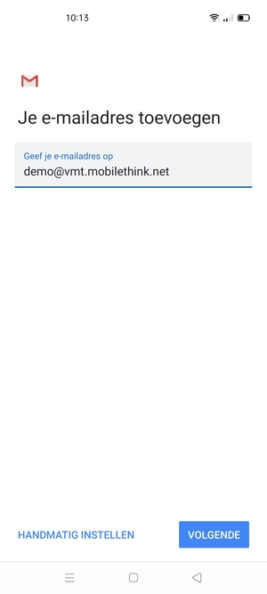 Voer uw e-mailadres in en selecteer VOLGENDE