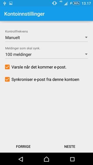 Velg NESTE
