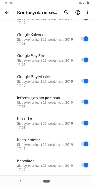 Forsikre deg om at Kontakter er valgt