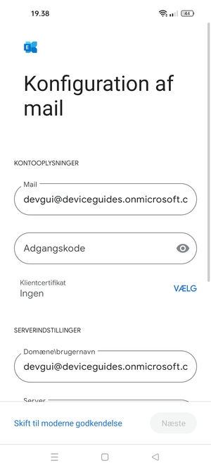 Indtast din adgangskode