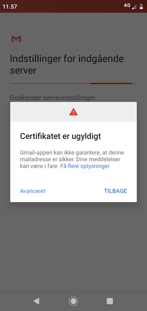 Vælg TILBAGE