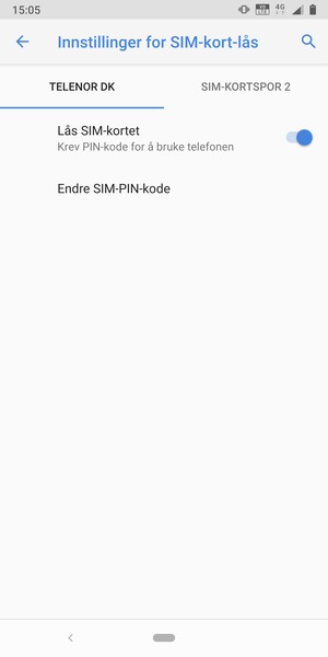 Velg Public og Endre SIM-PIN-kode
