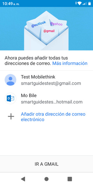 Seleccione IR A GMAIL