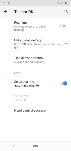 Scorri e seleziona Nomi punti di accesso