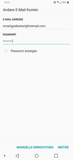 Geben Sie Ihre E-Mail-Adresse und Ihr Passwort ein. Wählen Sie WEITER